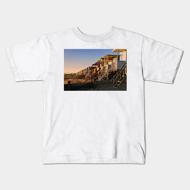 Thorpe Bay Beach Huts Essex England Kids T-Shirt by Andy Evans Photos